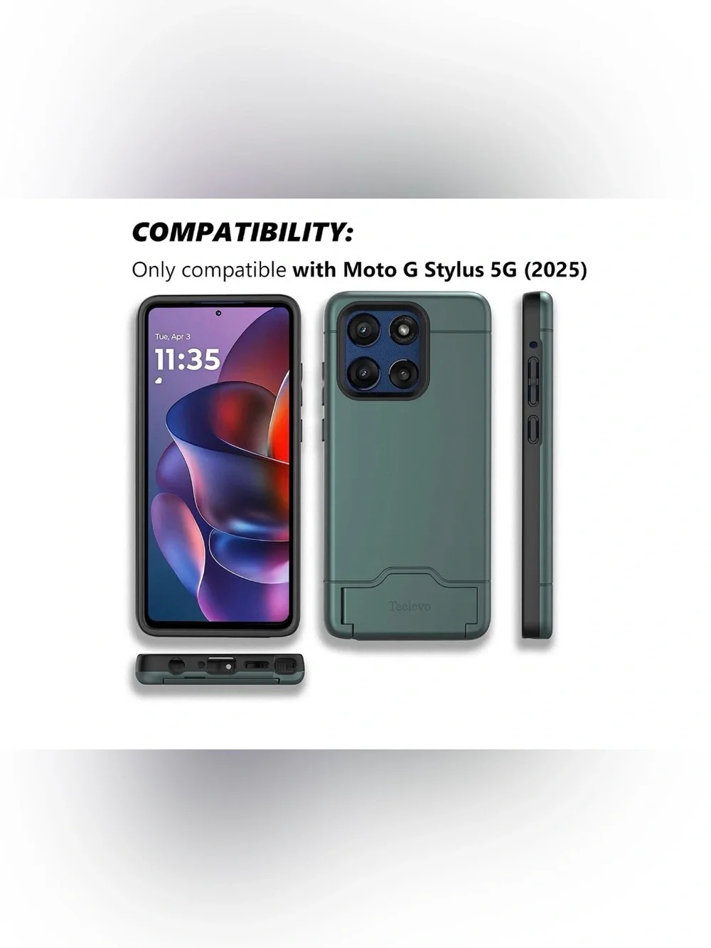Protective Card Slot Case for Moto G Stylus 5G (2025) - Green NEW